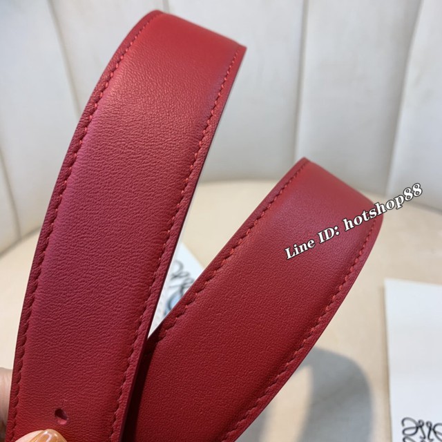 LOEWE女士皮帶 羅意威經典銅扣手掌紋雙面牛皮腰帶  jjp1806